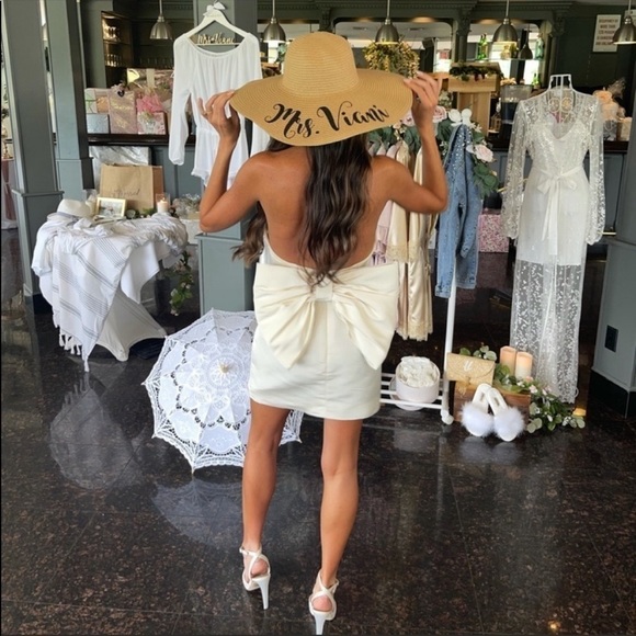 Alexia María Silk Faille Bow Back Mini Dress - Picture 2 of 11